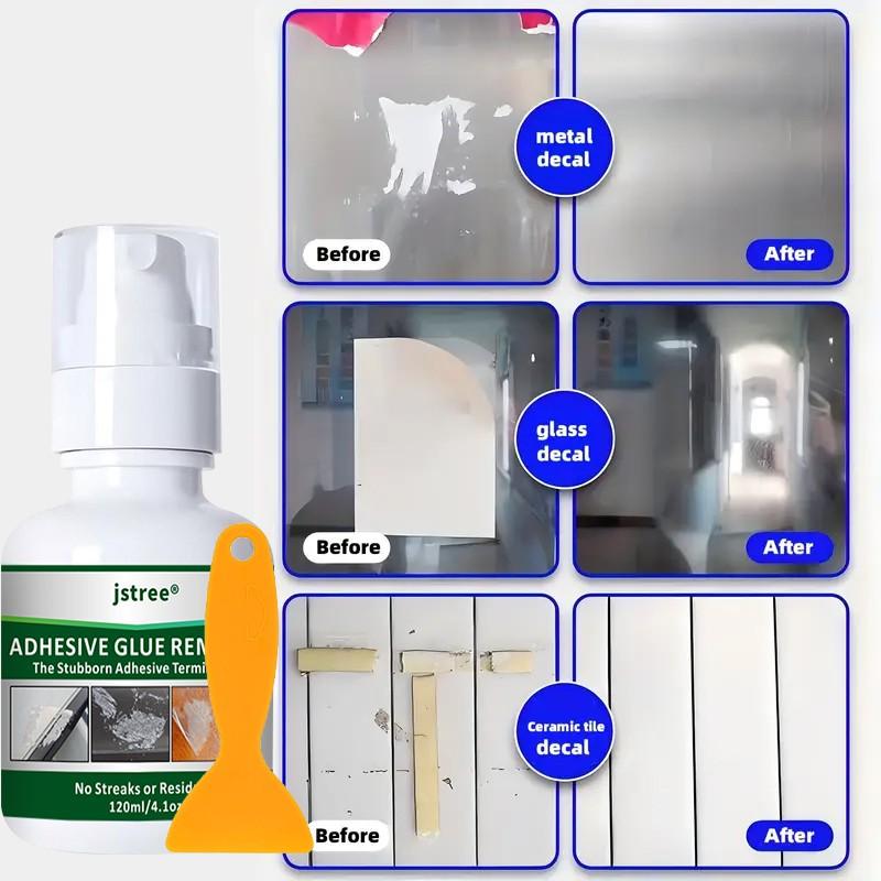 Jstree Powerful Adhesive Remover, Removes Unwanted Stickers & Double-Sided Tape Residue, 120ML Cleaning Solution, Effective De-Glue Agent