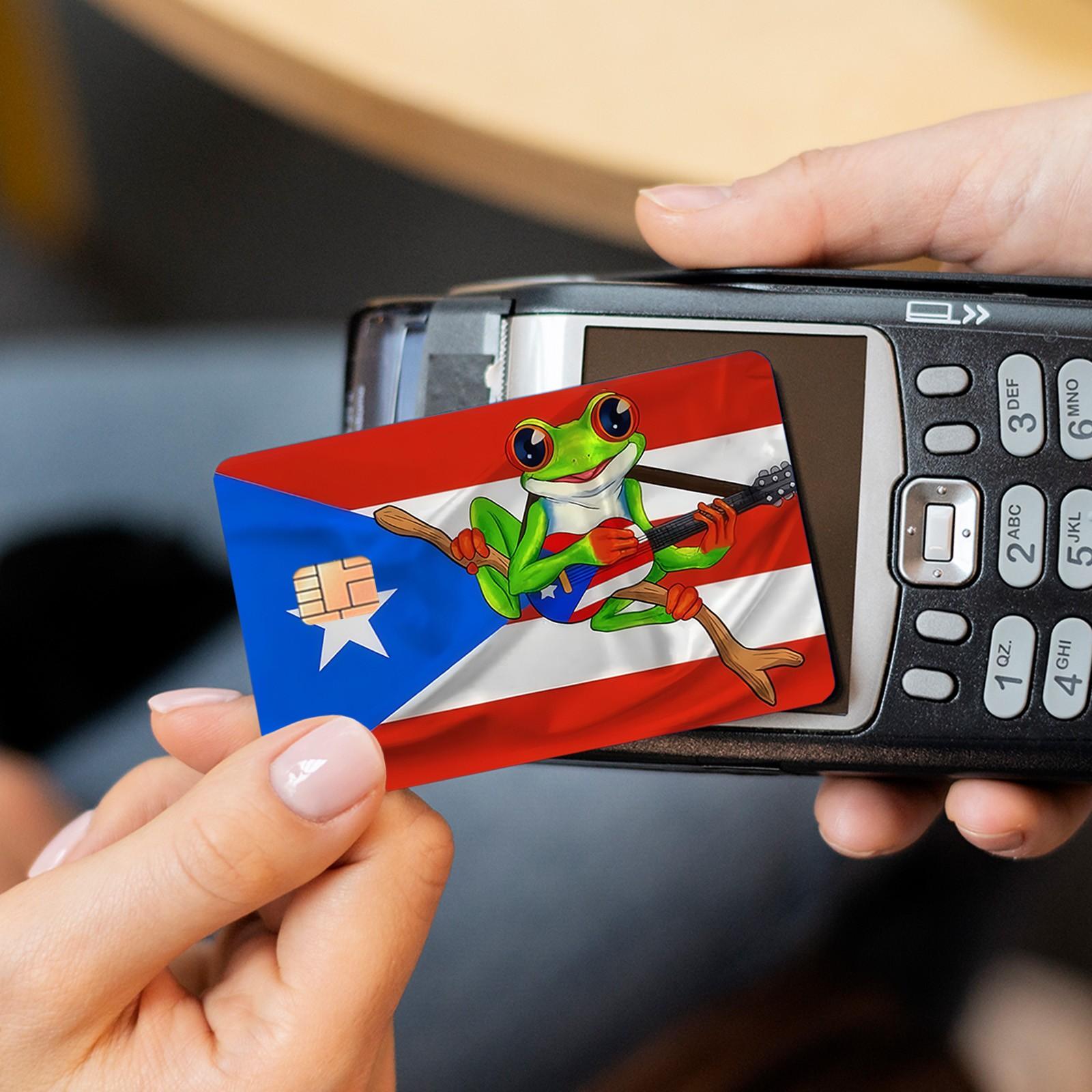 Frog Design Credit Card Skin Sticker, 4 Counts/Set Thin Waterproof & Scratch Resistant Credit Card Decal, Personalized Bank Card Decorative Sticker