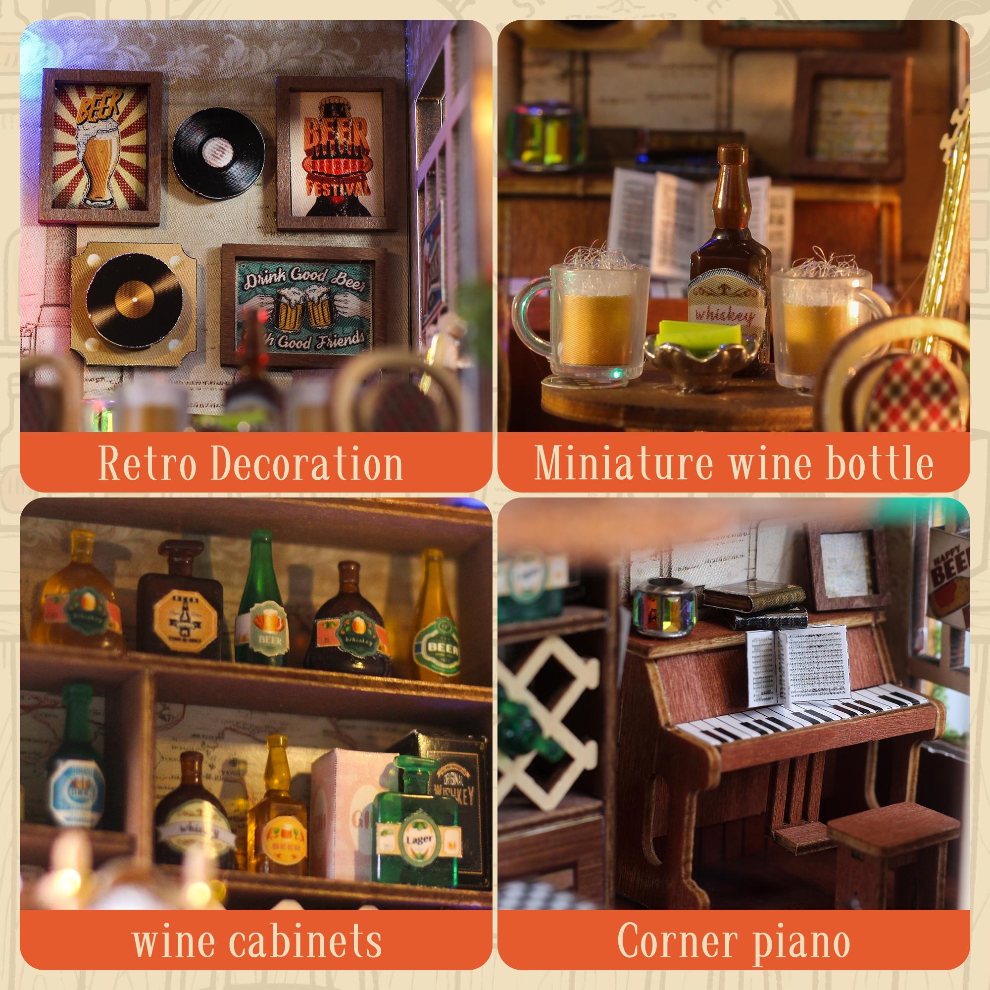 DIY Book Nook Kit 3D, Wooden Puzzles, Handcrafted Decorative Model for Bookshelves, Ideal Gift for Birthdays and Holidays