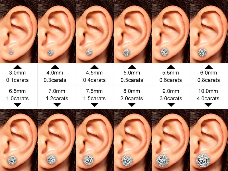 【Screw Back Halo Lab-Created Moissanite Earrings】 UCCIYO 0.2-8.0ct 3-10mm 925 Sterling Silver Real Moissanite Earrings Round Cut Brilliant Stud Earrings E103 For Women Men Fashion Jewelry  FallFreshness