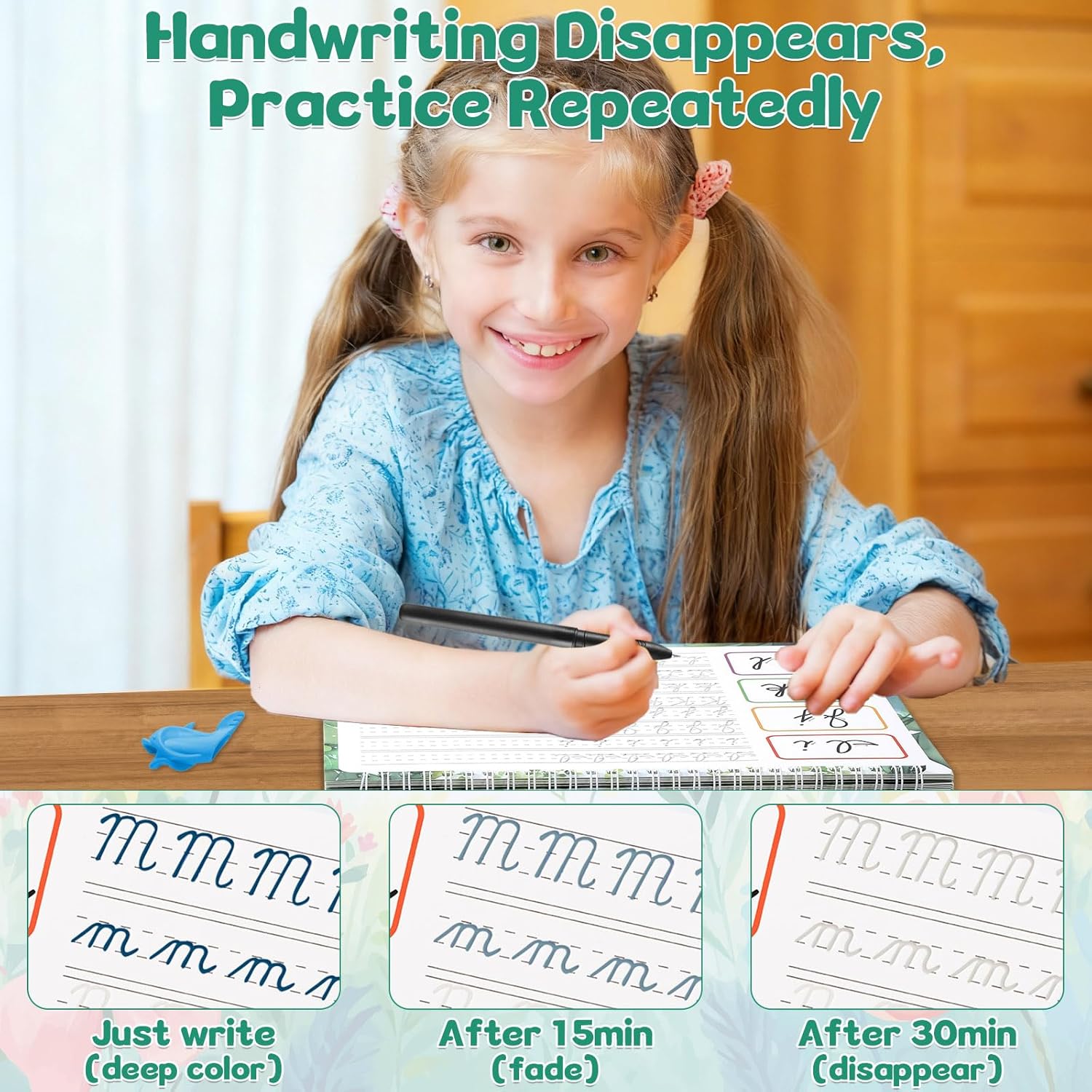 4 Pack Grooved Cursive Handwriting Practice Kit with Disappearing Ink Pens Magic Grooved Cursive Writing Workbooks Copybook for Beginners (Words&Sentence&Reading&Letters) 4 Pack Grooved Cursive Handwriting Practice Kit with Disappearing Ink Pens Magic Grooved Cursive Writing Workbooks Copybook for Beginners (Words&Sentence&Reading&Letters)