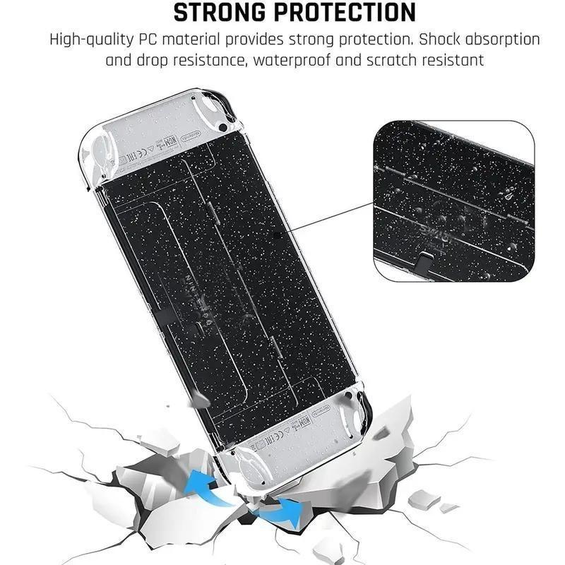 Glitter Aesthetic Nintendo Switch Protective Case with Stand & Pluggable Base, Shockproof Design, Durable Protection for Your Console