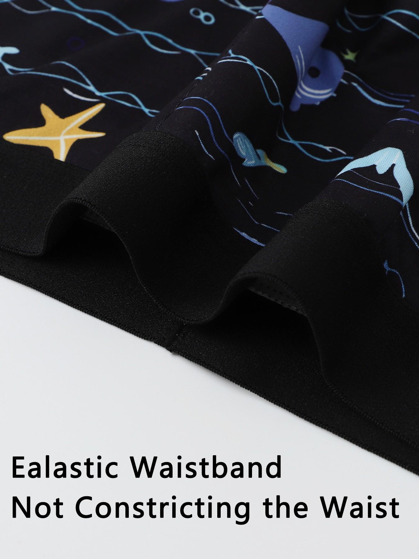 Men's Ocean Series Boxer Briefs with cartoon prints, comfortable and breathable, offering a different style every day!