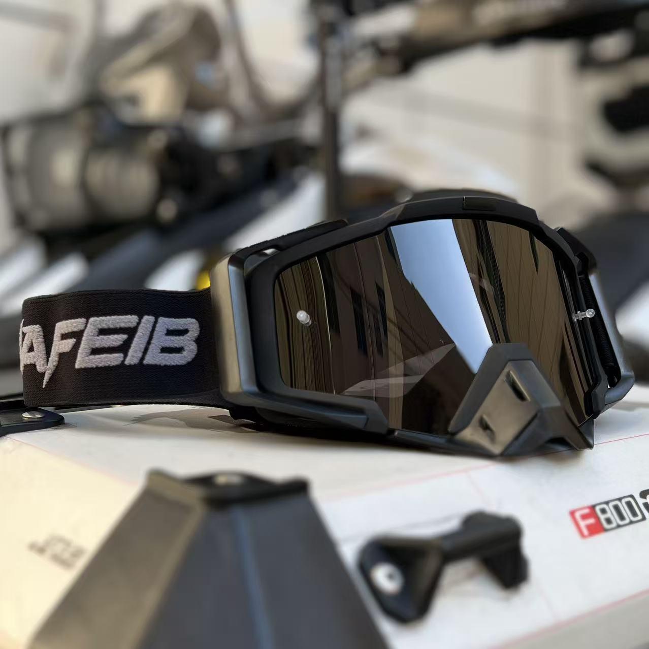 NAFEIB Universal OTG Goggles, Wear over Glasses, Durable, Dust-Proof, Breathable, Adjustable, Ideal for Motorcycle, Skiing, Atvs, Biking