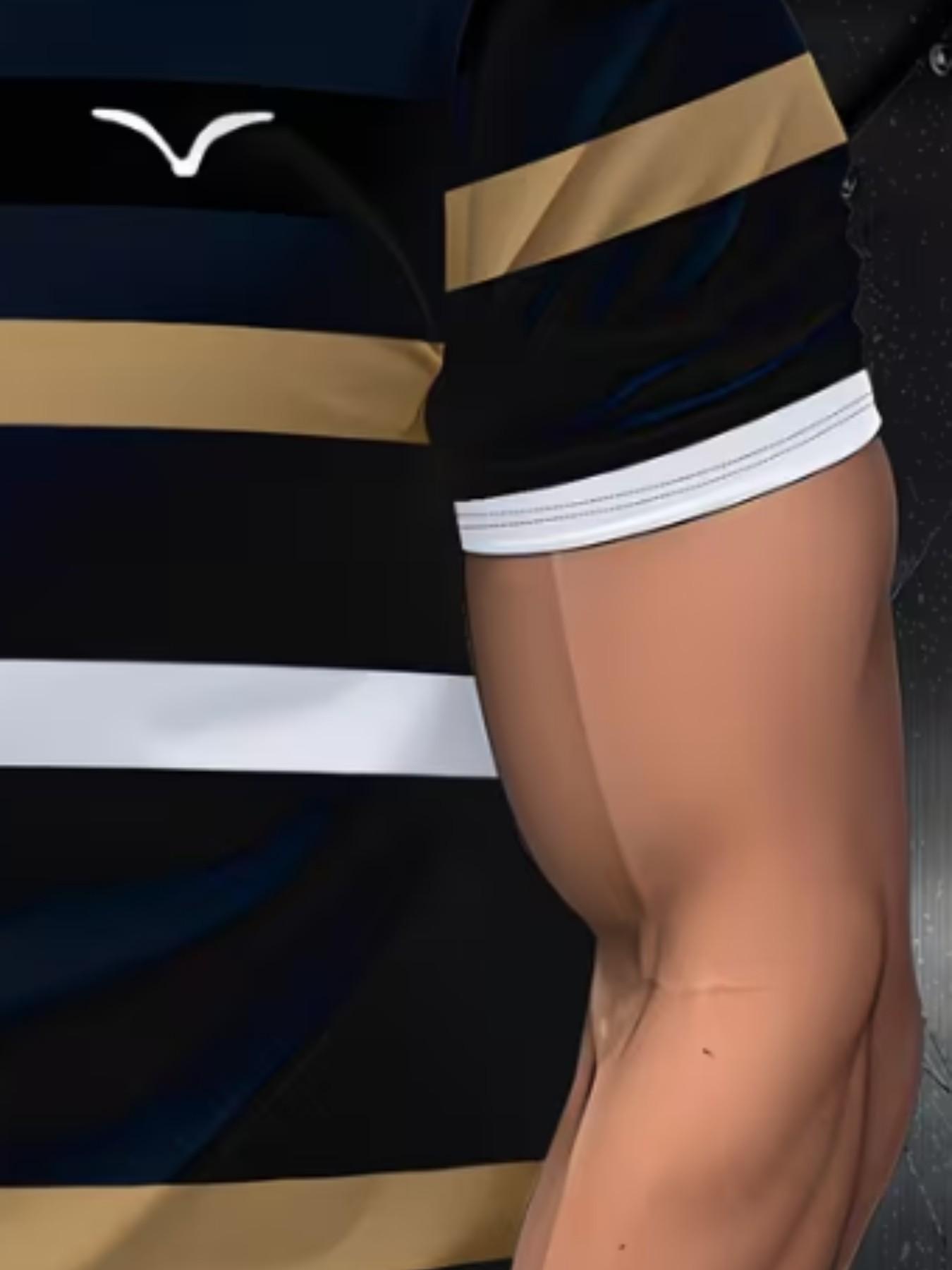 Men's Fashion Casual T-Shirt, 100% Polyester, Round Neck, Short Sleeve, All Seasons, Smooth Fabric, Daily Wear