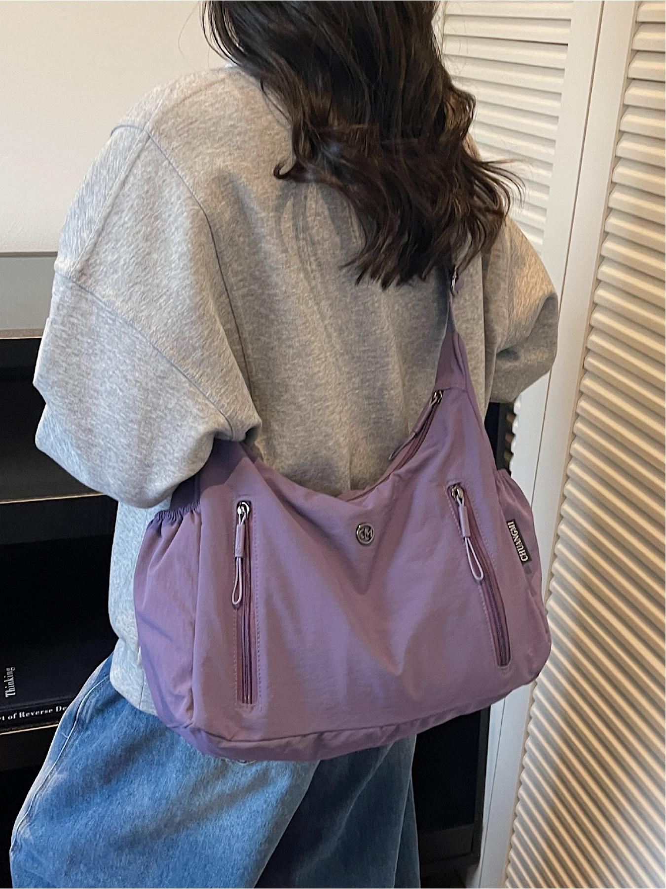 Fashionable and casual versatile crossbody bag, Crossbody Tote Bag, solid color, simple and versatile, single shoulder bag, solid color, multiple pockets, trendy armpit bag suitable for work, shopping, daily commuting