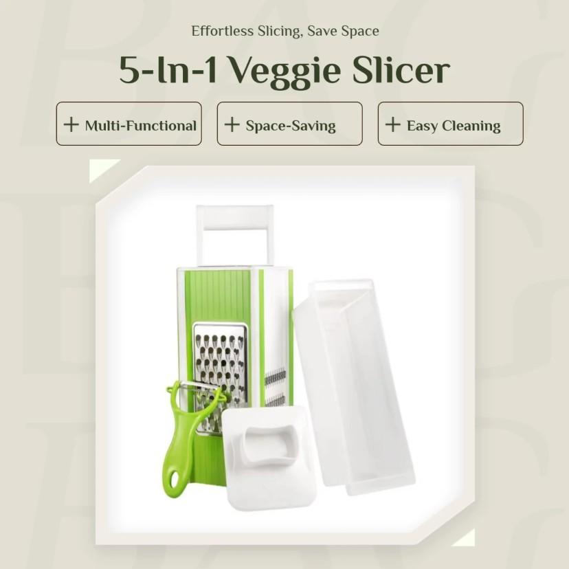 5 in 1 Multifunctional Square Grater, 5 Sided Blade, Fast Fruit & Vegetable Prep, Must-Have Kitchen Tool