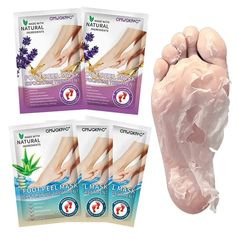 5-piece foot exfoliating mask, peel-off formula to remove calluses and dead skin, suitable for dry and cracked feet, unisex, foot exfoliating mask, women's SPA gift, personal care gift: beauty and personal care