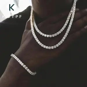 Gra Certified Full Moissanite Tennis Necklaces Bracelets For Women Men 100% S925 Silver 3/4/5/6.5mm Lab Diamond Riviera Necklace
