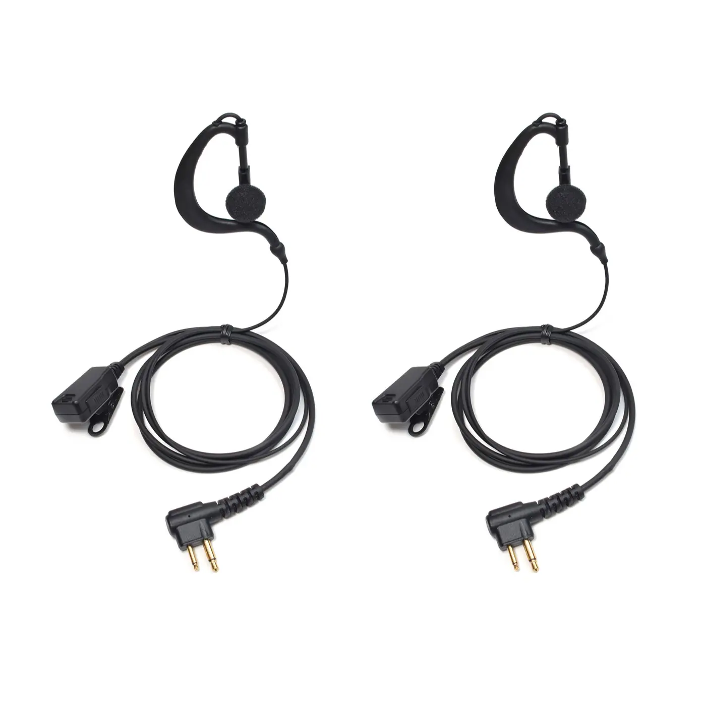G Shape Soft Ear Hook Two Way Radio Headset with PTT Microphone Earpiece Compatible with Motorola walkie-Talkie CLS1413 CLS1450 CP110 CP200 GP300 GP2000 CT150 CP040 PRO1150 2-Pin Radios for Police, Security Patrols, Construction, and Event Staff(2 pcs)