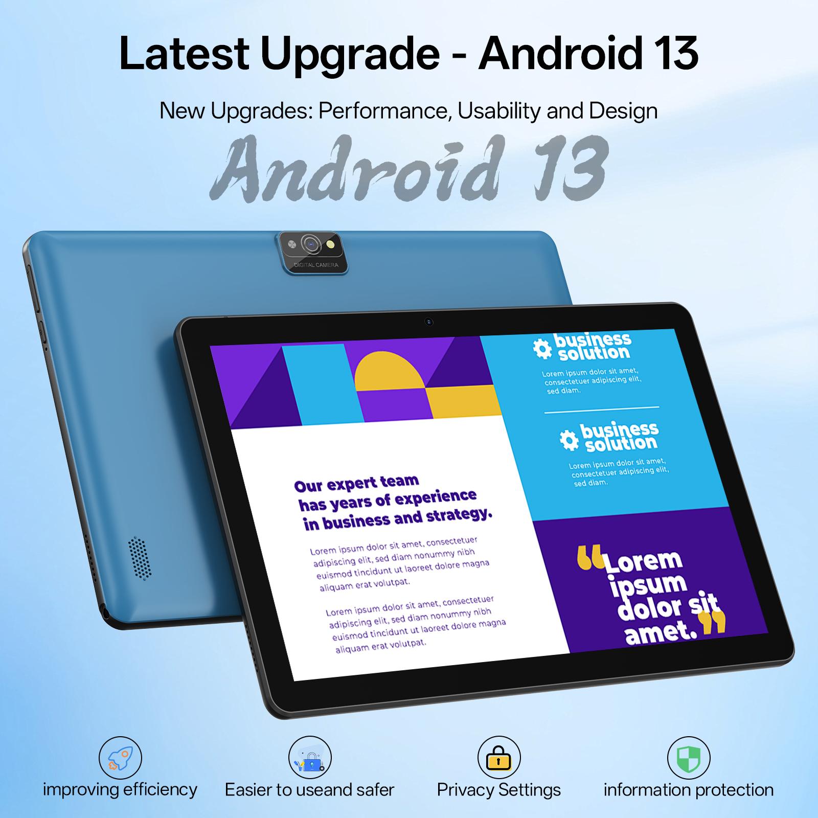 10 Inch Android Tablet, Latest Android 13 Tablet 3GB RAM 64GB ROM, WIFI Tablet, 2MP+8MP Camera, Stylus Without Electricity, 2 In 1 Tablet With Optional Keyboard, Case, Mouse, Stylus, Pen, Protective Case, Christmas gifts