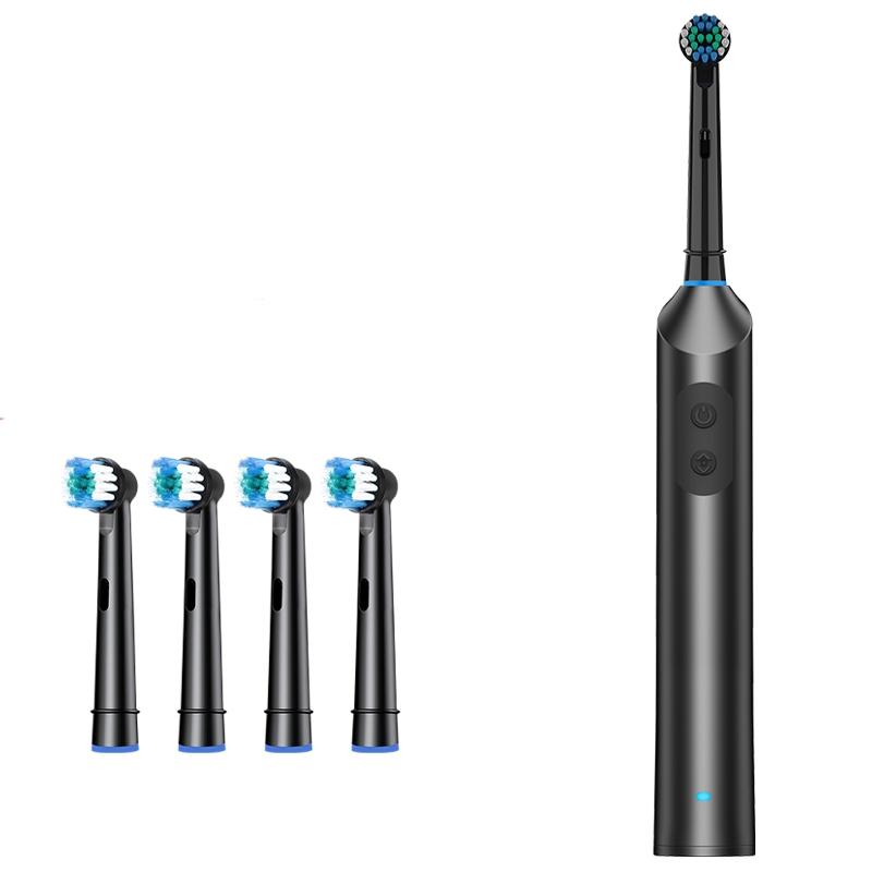 Rotating Electric Toothbrush with 5 Adjustable Modes, 2-Minute Timer with 4 Replaceable Brush Heads for Teeth Cleaning, Cleansing, Ideal for Daily Oral Care
