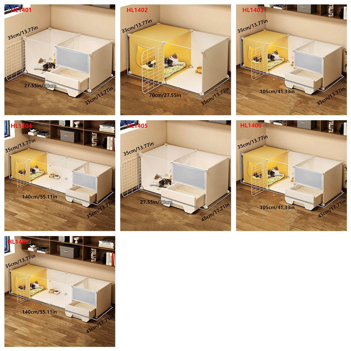 Modular Cat Cage with Litter Box, Indoor Home Use, Ideal for Kittens, British Shorthair Cats, Compact and Practical Design