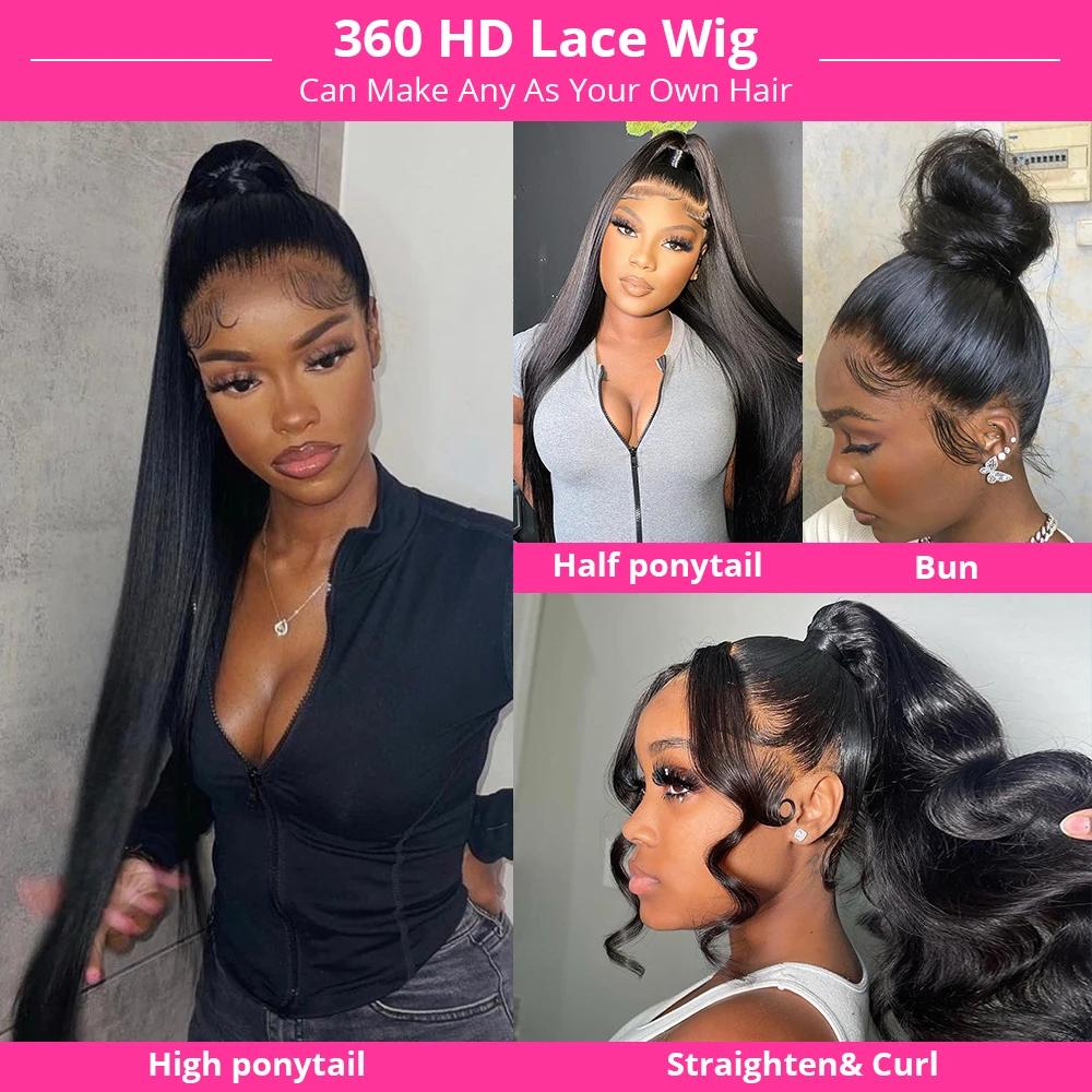 Tahikie 250% Density 360 Full Lace Invisi Strap Body Wave Wigs Human Hair Water Wave Transparent Lace Hidden Strap Frontal Black Wigs For Women TikTokShopBlackFriday