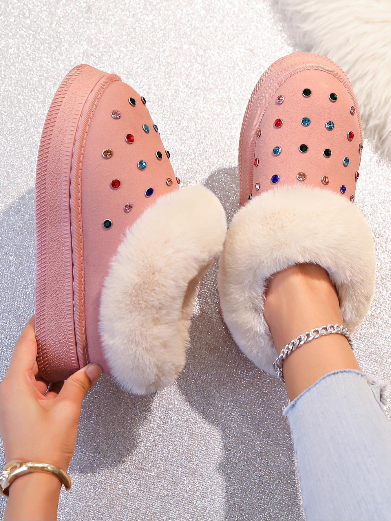 Women's Winter Casual Ankle Boots, Thick Sole Snow Boots, Warm Home & Outdoor Use, Fashionable Round Toe Short Boots, Winter Shoes