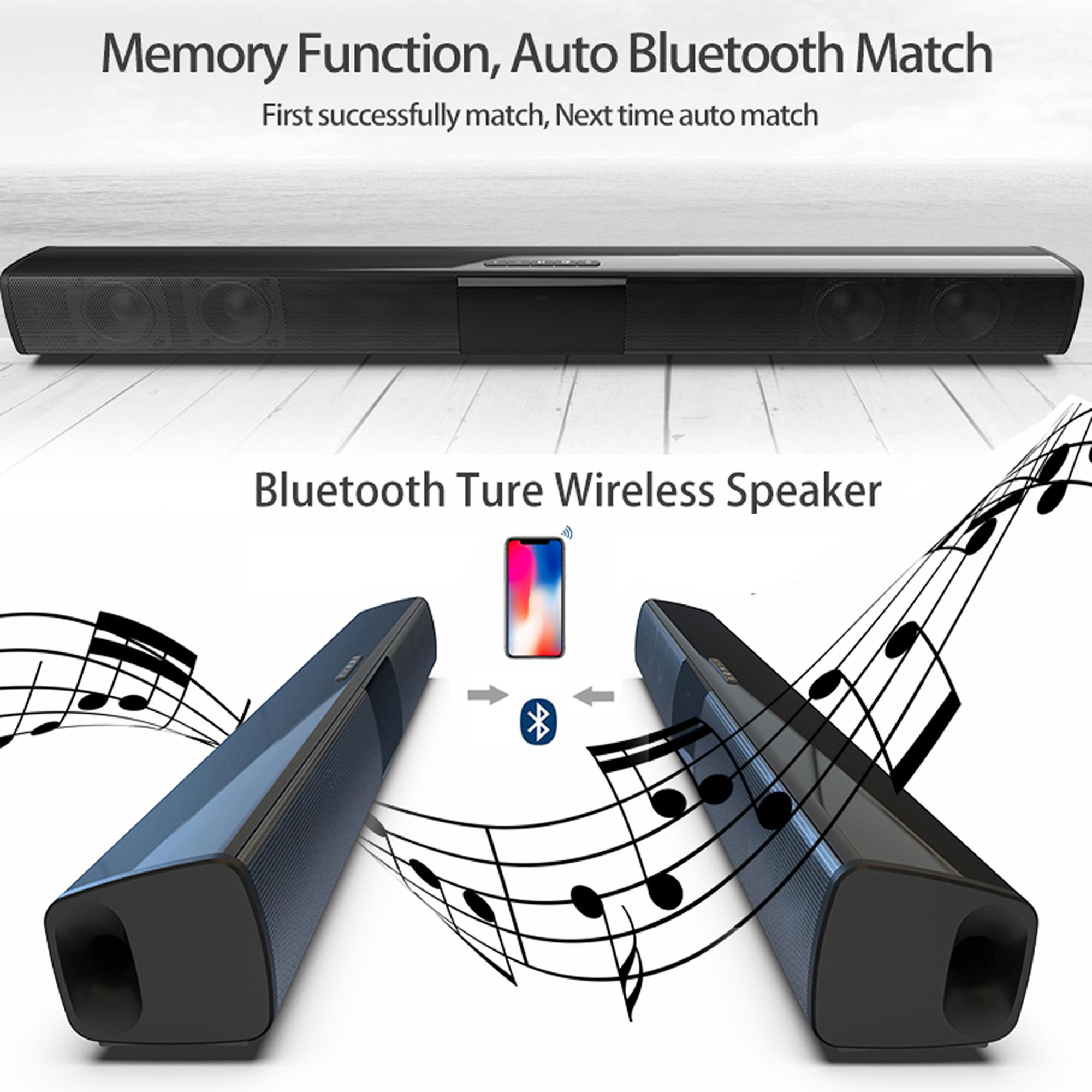 1pc Digital 2.0 Surround Sound Bar for Smart TV, High Power 4 Speaker System Bathroom Radio - Wireless Enhanced Home Theater System with Adjustable Speakers & Subwoofer, Can Be Used for PC Games Projectors, Remote Control