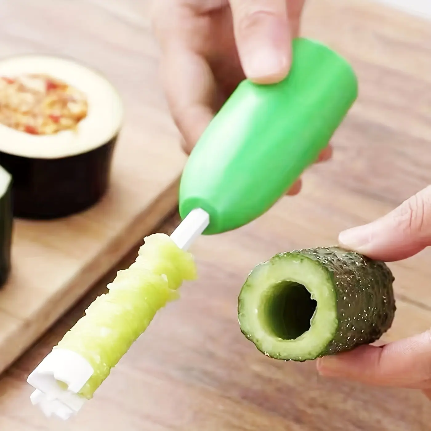 4-in-1 Multifunctional Vegetable and Fruit Core Remover-Spiral Engraver with 4 Spiral Cutters, Suitable for Home and Outdoor Cooking, Easy to Use Outdoor Kitchen Gadget