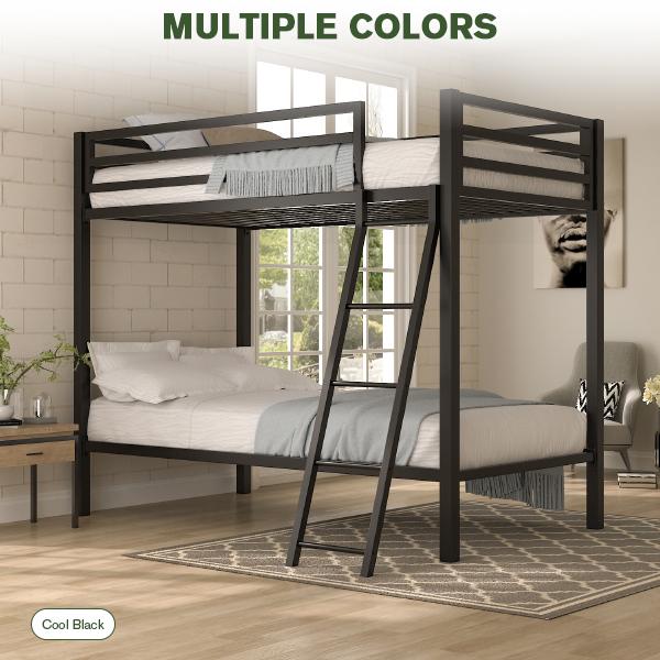 MUTICOR Twin Over Twin Metal Bunk Bed with Ladder & Guardrail, 【Frame Only No Mattress】 Space-Saving, Easy for Climbing & Assemble#TikTokShopBlackFriday #ChristmasGifts