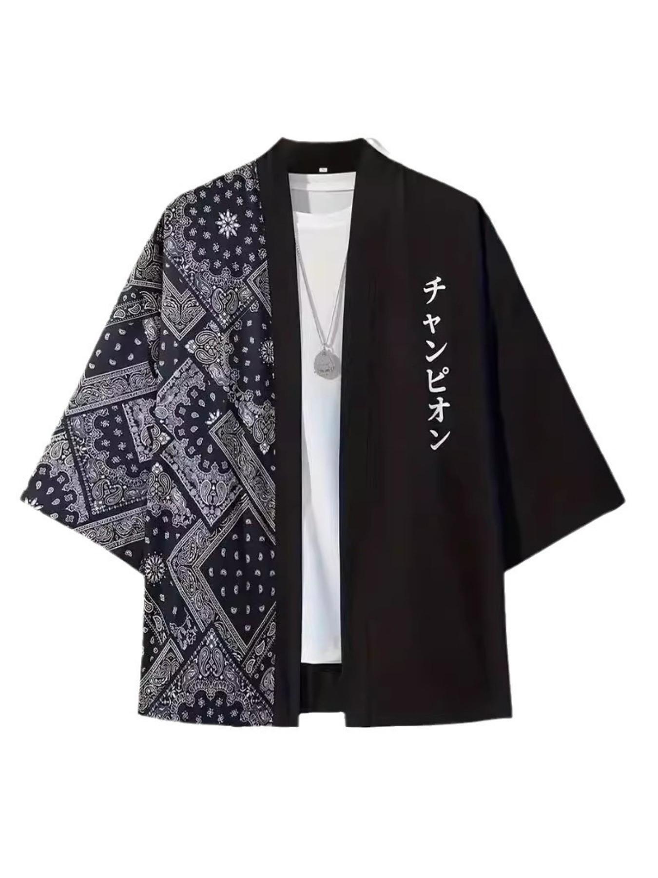 Women's Harajuku Style Japanese Kimono Open Closure Top, Plaid Pattern, Loose Fit, Elegant Aesthetic Summer Cosplay Clothing, Womenswear