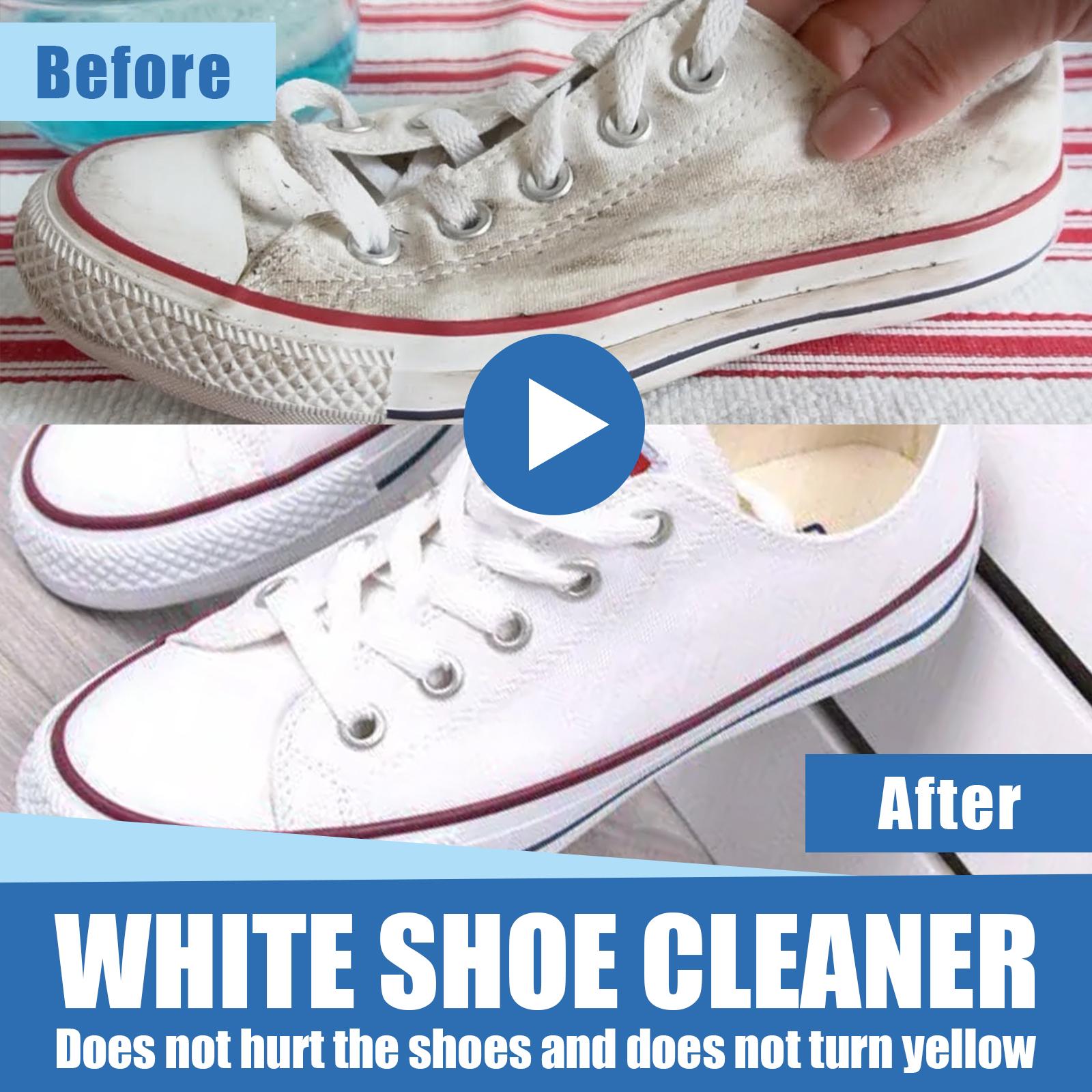 2-Piece Set (100g+ Yellow Sponge) *2 Buy One Get One Free White Shoe Cleaning Tips - Shoe Cleaner - A One-Wipe Whitening Magic Tool - No-Rinse Sports Canvas Shoe Cleaning and Stain Removal Cream