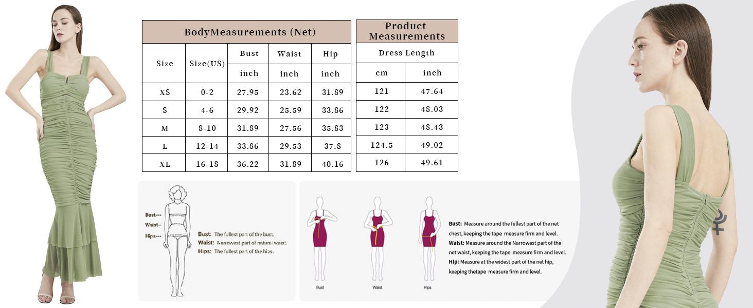 Chouyatou Womens Strenchy Ruched Bodycon Cocktail Party Dress Maxi Mermaid Corset Dress Evening Gown