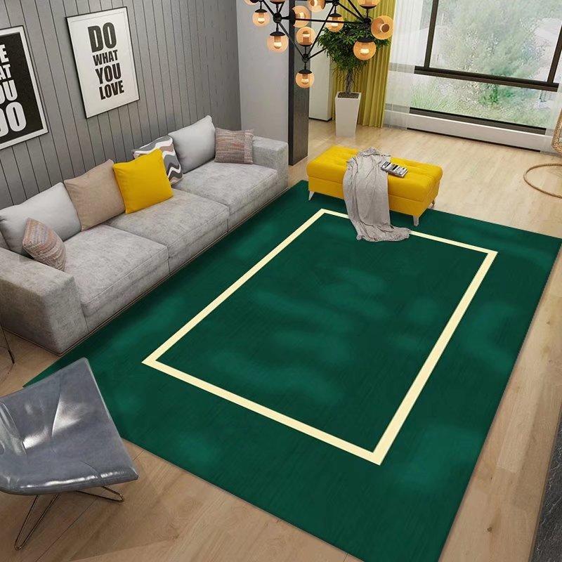 Luxury Emerald Green Gold Geometric Marble Flannel Area Rug - Modern Abstract Line Pattern Soft Mat for Living Room, Non-Slip Home Decor#EmeraldGreenRug #GoldGeometricMat #MarbleAbstractDecor #ModernCarpet #NonSlipFlannelRug