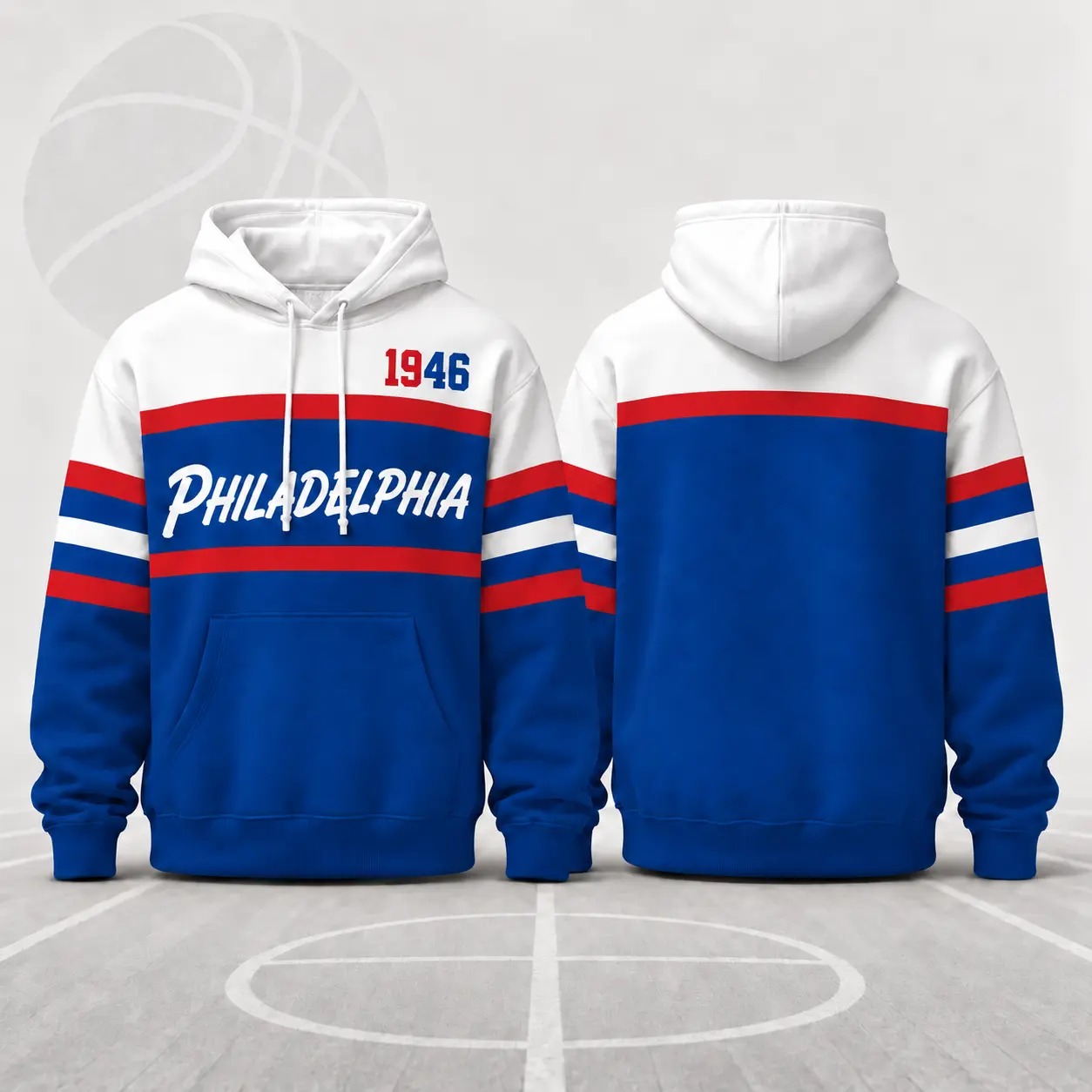 Unisex Basketball Retro City Letter Hoodie, All Team Color‑Block Striped Hooded Sweatshirt, Long‑Sleeve Casual Top For Sports Game Day And Daily Street Outfits