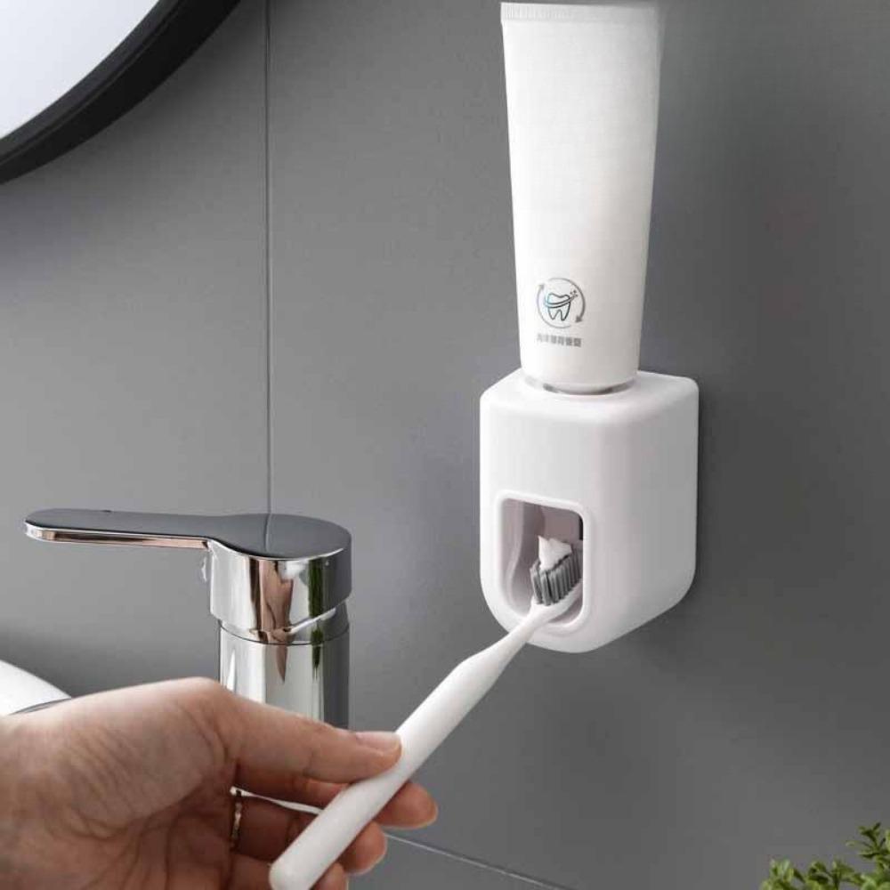 Wall Mounted Toothpaste Squeezer, 1 Count Toothpaste Dispenser, Toothbrush Holder, Bathroom Storage Rack, Bathroom Supplies