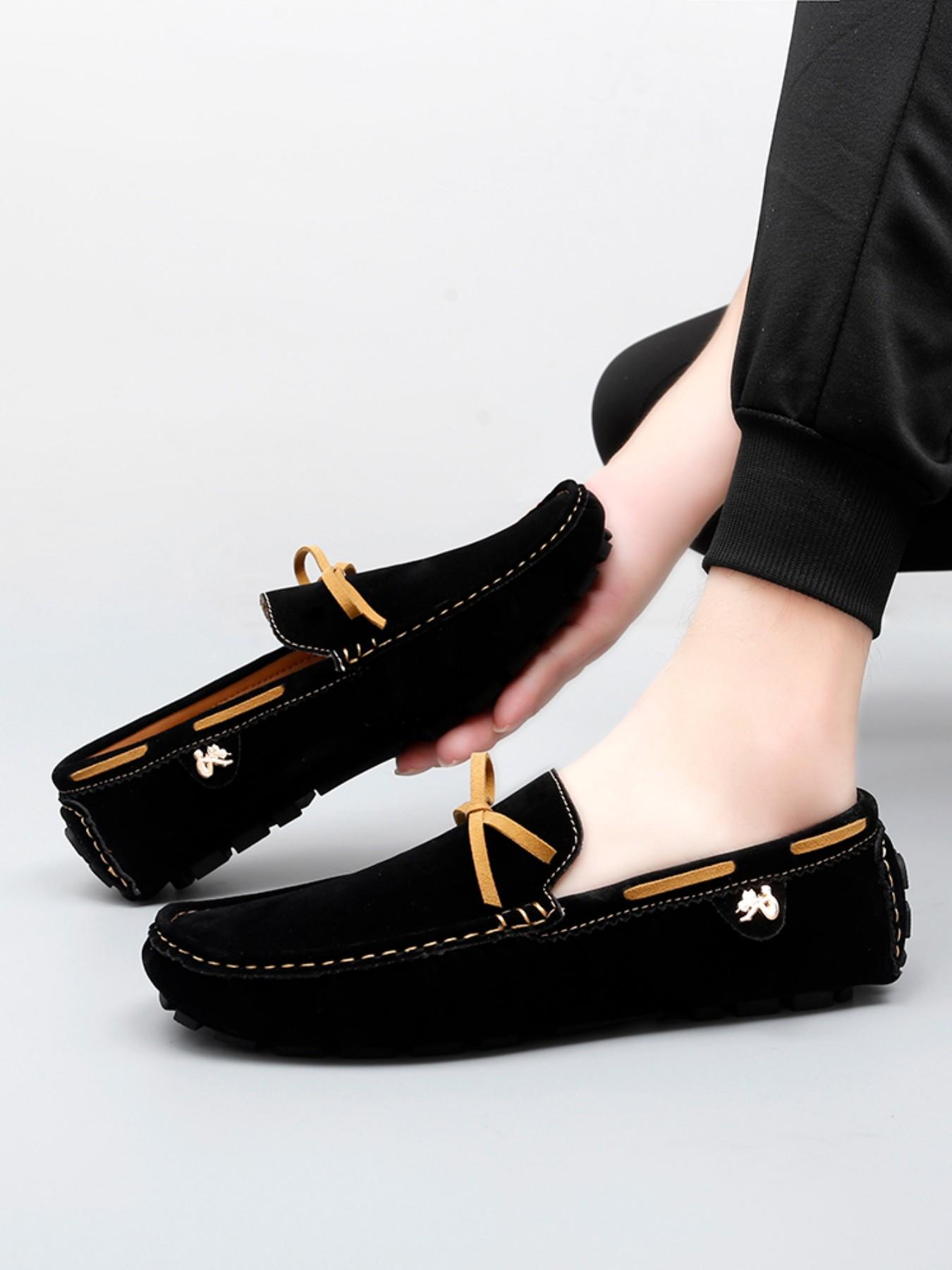 Men's Slip-On Loafers with Decorative Metal Hardware, Flexible Sole, Perfect for Party & Streetwear, Trendy Durable Shoes