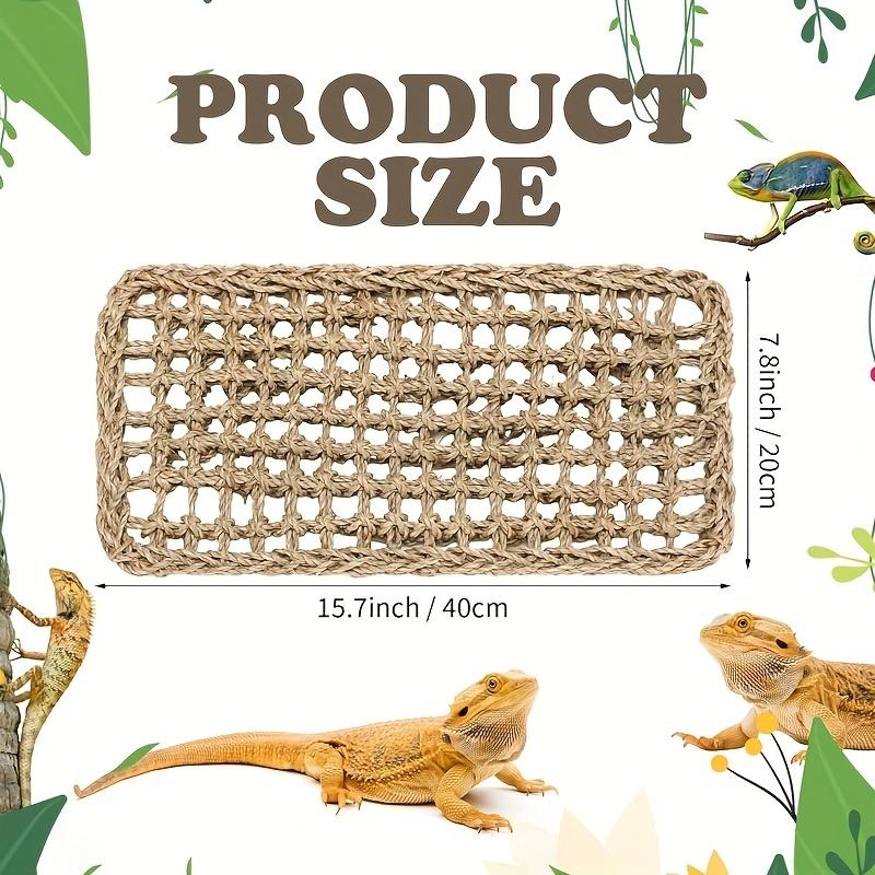Bearded dragon hammock lizard reptile mountain climbing lounge chair seaweed fiber habitat tank accessories jungle toys suitable for hermit crab gecko snake iguana amphibians.