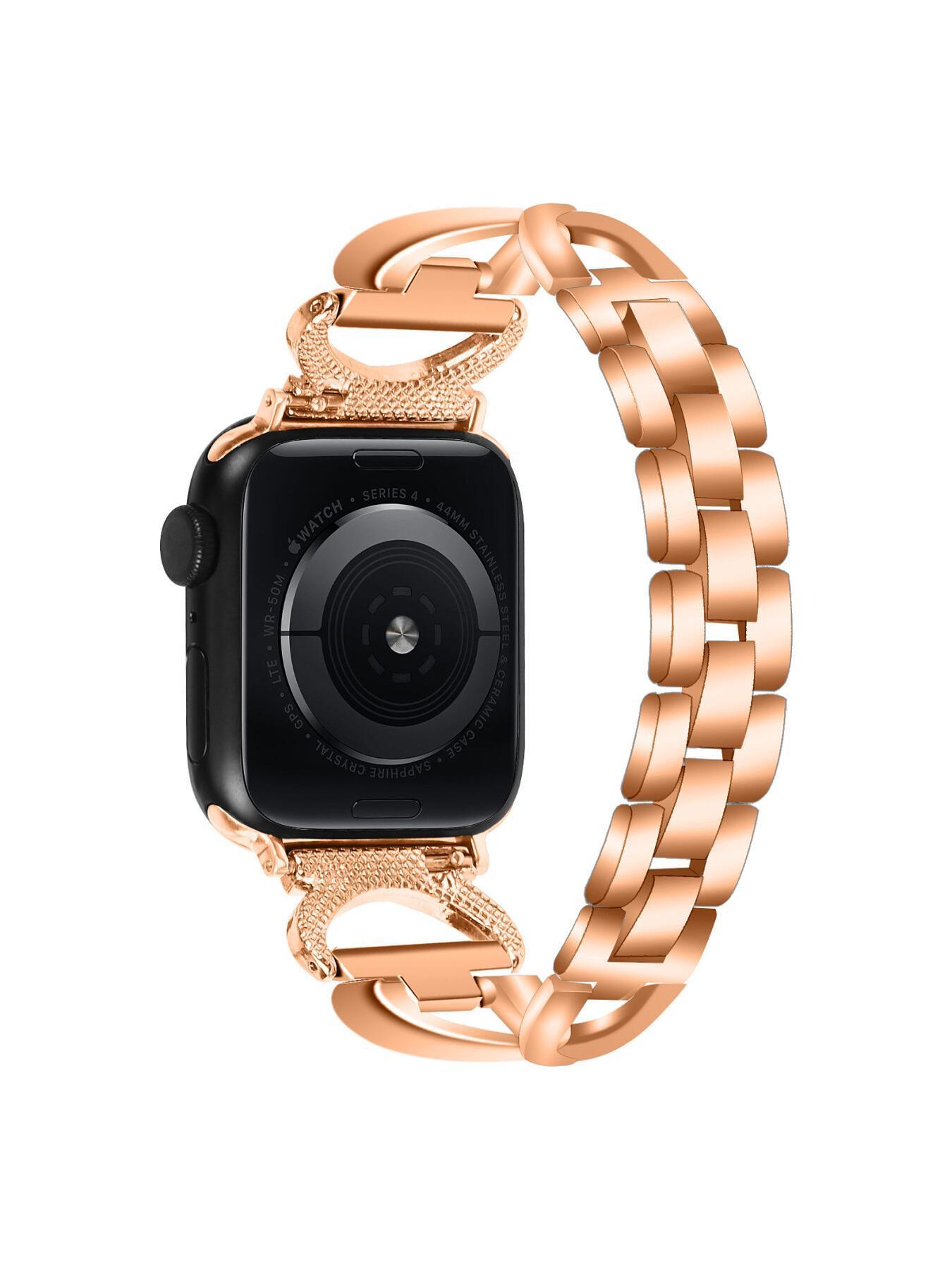 Diamond-encrusted metal watch strap compatible with Apple Watch, suitable for Apple Watch Series 1 to 11 smartwatches