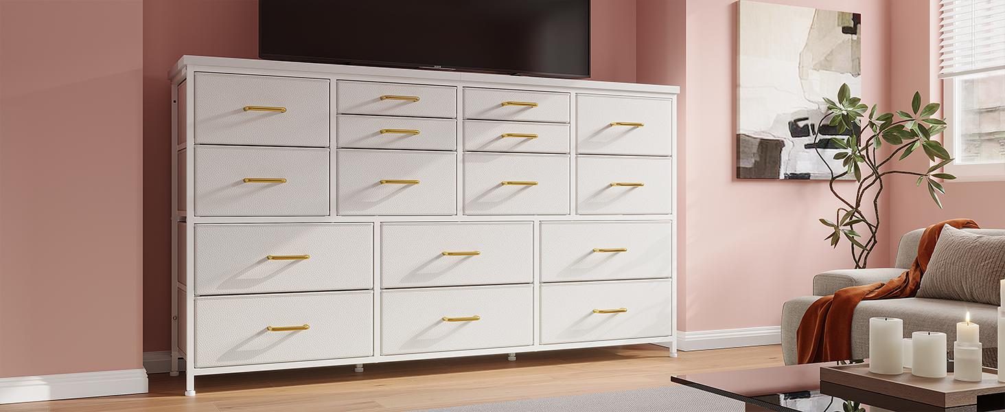 【SpringGlowUp】Raybee Furniture TV Stand with 16 Storage Drawers & Power Outlet, Heavy Duty Metal Frame & Wood Top Media Console, Large Entertainment Center for Living Room, Bedroom, Closet, Modern Home Decor Storage Cabinet Organization for Small Space 【SpringGlowUp】Raybee Furniture TV Stand with 16 Storage Drawers & Power Outlet, Heavy Duty Metal Frame & Wood Top Media Console, Large Entertainment Center for Living Room, Bedroom, Closet, Modern Home Decor Storage Cabinet Organization for Small Space