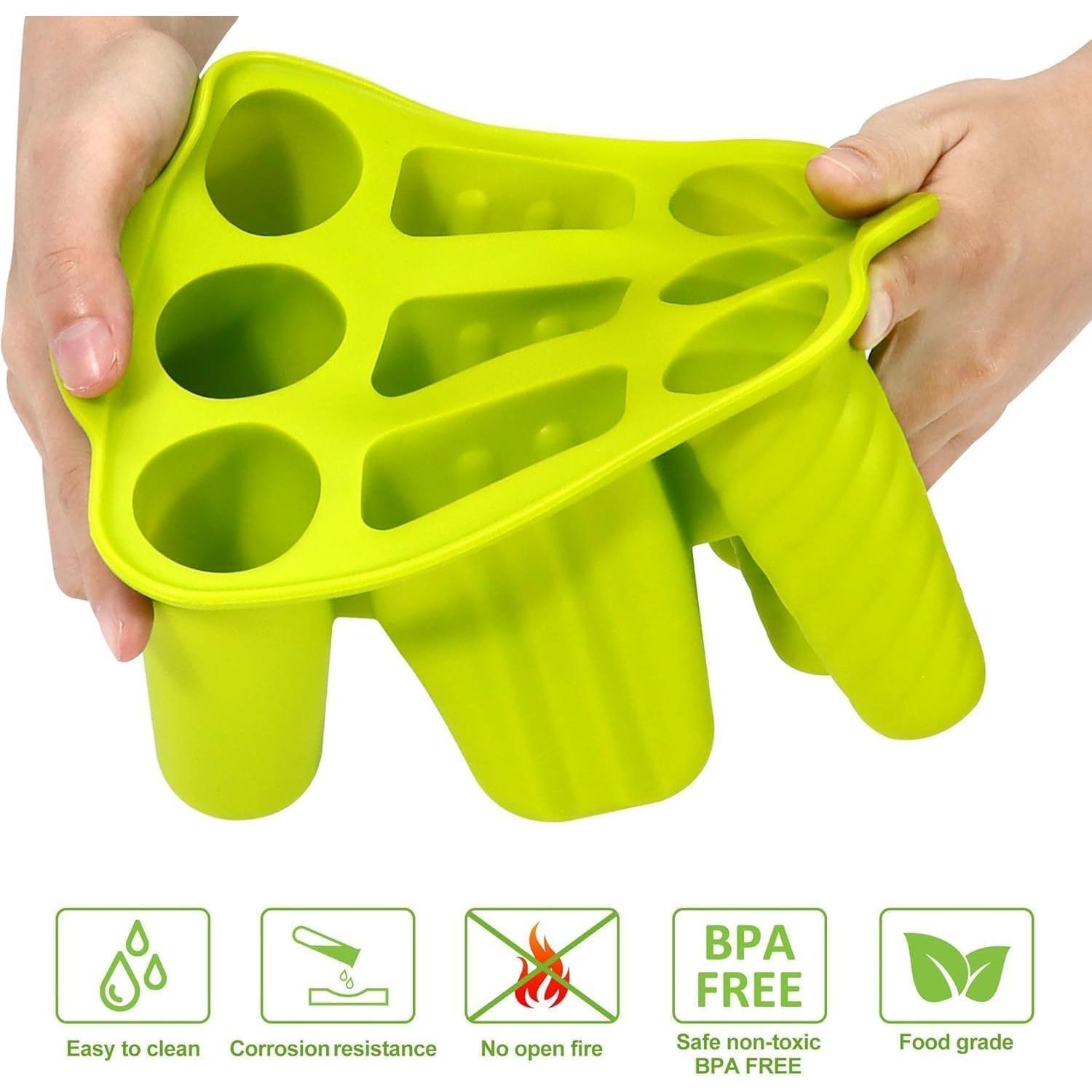 9 Cavity Popsicles Molds with 50 count Wooden Sticks,  Popsicle Molds,  Popsicle Maker Mold,  Homemade Ice Pop Mold, Easy-Release Ice Cream Mold for  Adult
