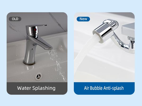 Hibbent 1440° Swivel Faucet Extender, Metal Rotatable Sink Faucet Aerator with Brass Extension, Dual Function 2 Modes Kitchen & Bathroom Sink Sprayer, Faucet Attachment for Gargle/Eye/Face Washing