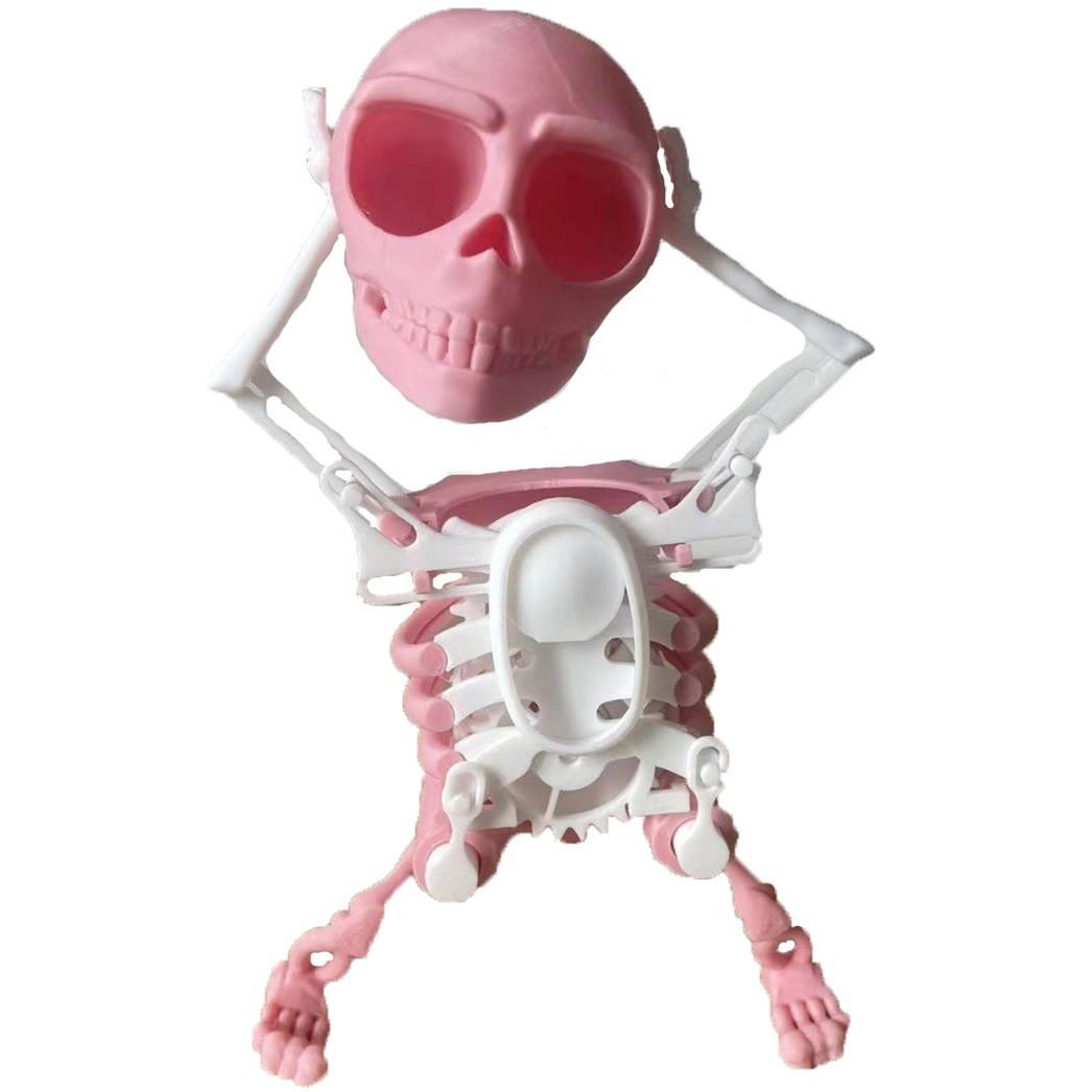 Trendy Skull Dancer Spring Toy, Fun 3D Printed Skeleton Head Ornament, Ideal Novelty Gift for Decor & Playtime