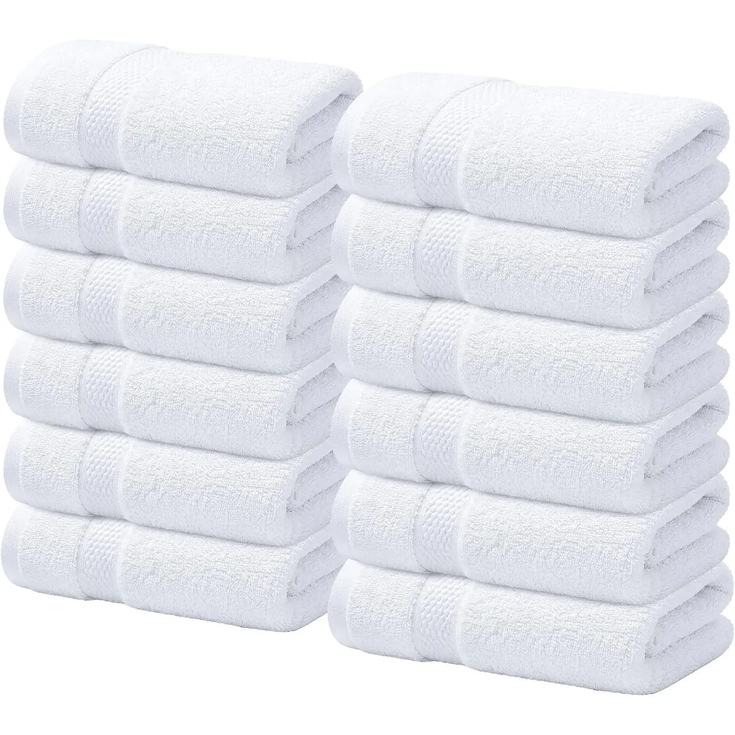 100% Cotton Luxury Wash Cloths for Showering - 12 Pack | Washcloths [13x13] - Soft and Absorbent Face Towels for Bathroom Wash Clothes - Gym, Spa & Hotel Use