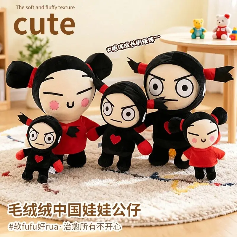 50cm Kawaii Pucca and Garu Plush Toys China Doll Cartoon Cute Soft Stuffed Dolls Figure Sleeping Pillow Children's Birthday Gift