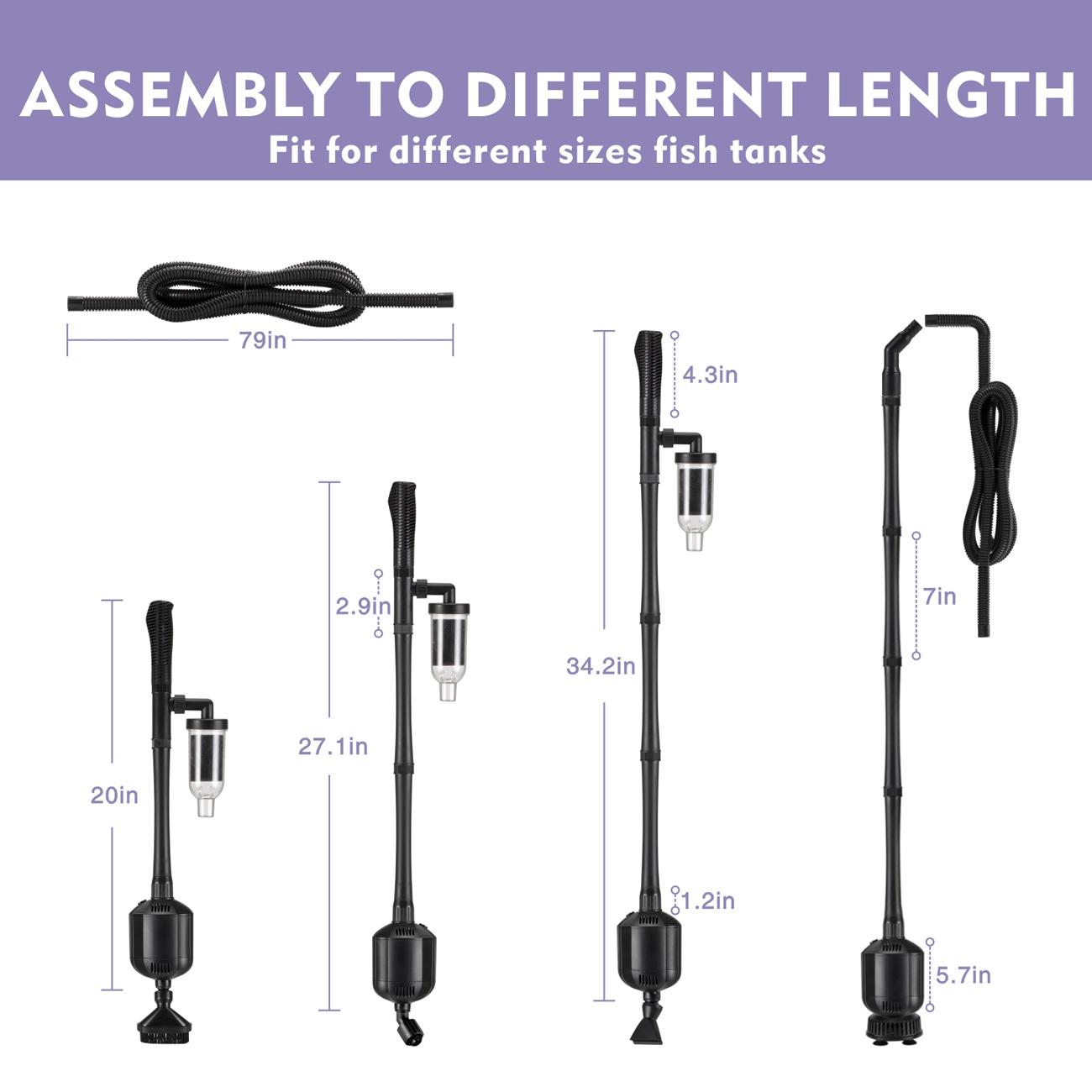 Hygger Upgraded 360GPH Electric Aquarium Cleaner, 36V DC Auto Fish Tank Gravel Cleaning kit 5 in 1 Change Water and Wash Sand Filter for Aquarium 10-200 Gallon Hygger Upgraded 360GPH Electric Aquarium Cleaner, 36V DC Auto Fish Tank Gravel Cleaning kit 5 in 1 Change Water and Wash Sand Filter for Aquarium 10-200 Gallon