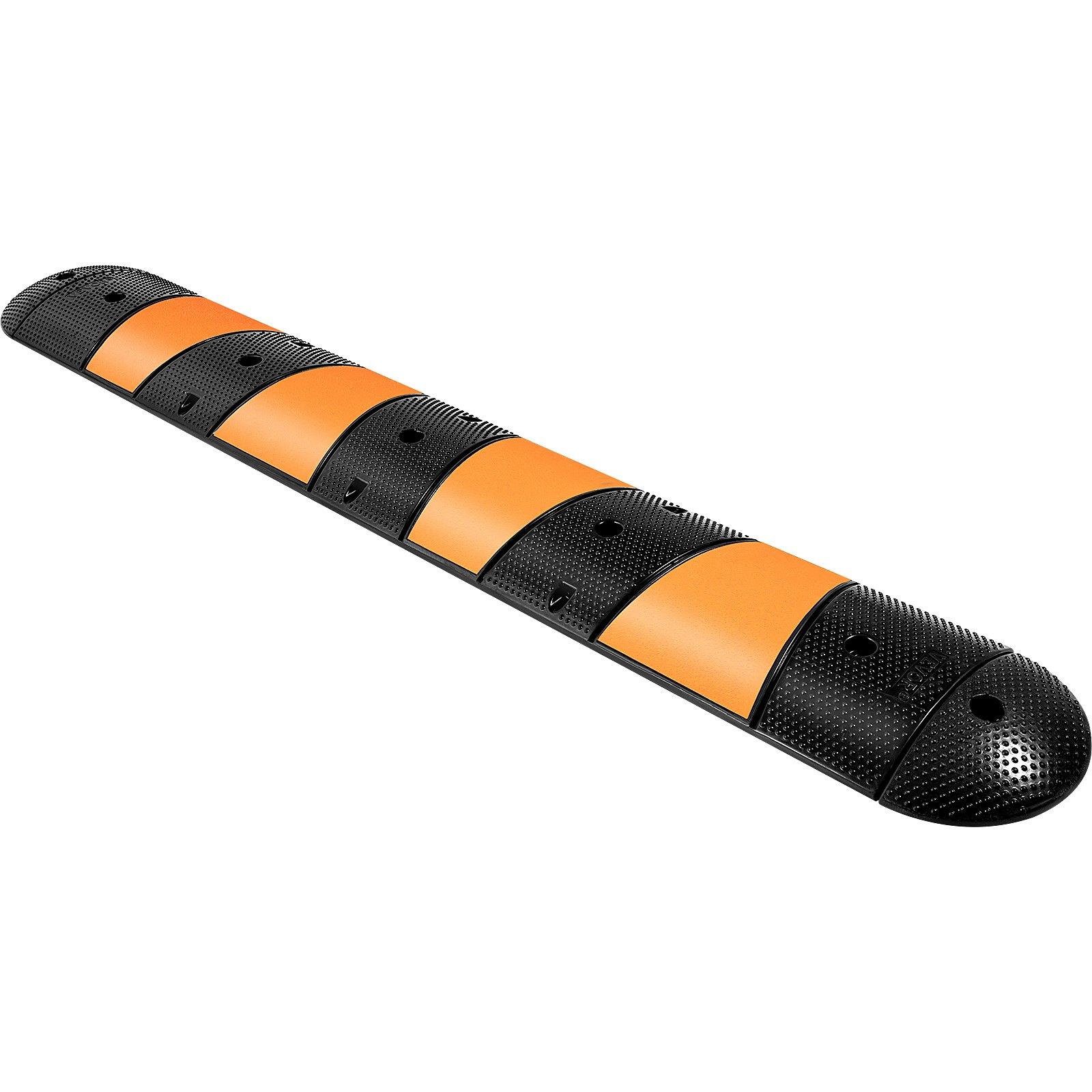 VEVOR Rubber Traffic Calming Device, Single Unit with Dual Channels, 72" Length Modular Design Supports Up to 22000 LBS, Dimensions 72.8 x 12.2 x 2.2, Suitable for Asphalt, Concrete, and Gravel Sur VEVOR Rubber Traffic Calming Device, Single Unit with Dual Channels, 72" Length Modular Design Supports Up to 22000 LBS, Dimensions 72.8 x 12.2 x 2.2, Suitable for Asphalt, Concrete, and Gravel Sur