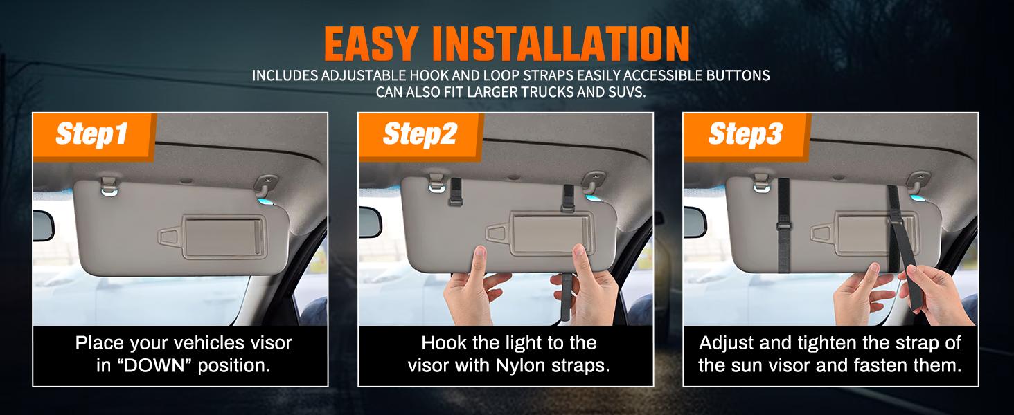 Nilight Amber 48LED Visor Strobe Lights Interior Windshield  Warning Light Super Bright LED  dealsforyoudays