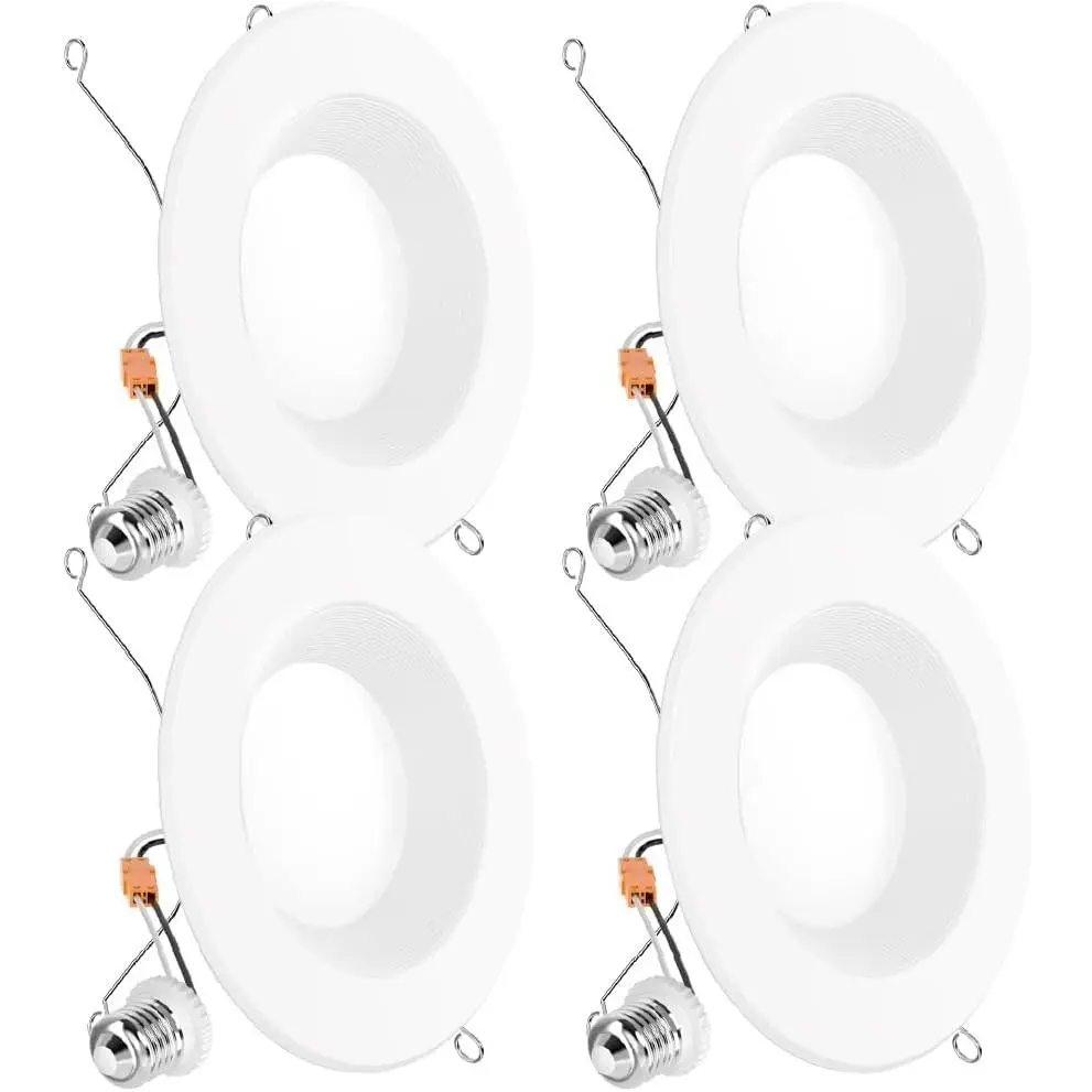 Retrofit LED Recessed Lighting 6 Inch, Downlight Can Lights for Ceiling, Baffle Trim, 965 LM, 13W (120W Equivalent), 4000K Cool White, Dimmable, Damp Rated UL 4 Pack.