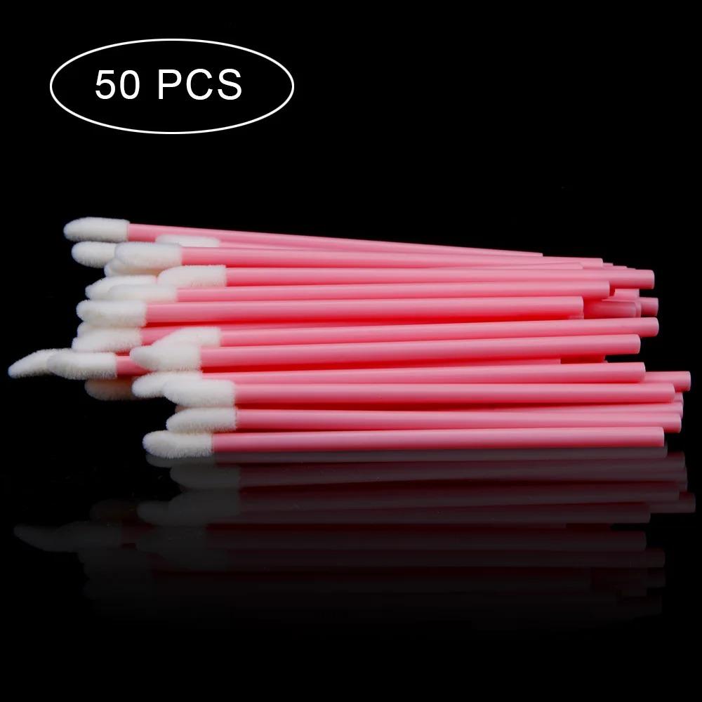 50/100pcs Disposable Lip Lint-Free Applicators, Lipstick Testers Wands, Makeup Lip Brushes, Beauty Tool for Smooth Application