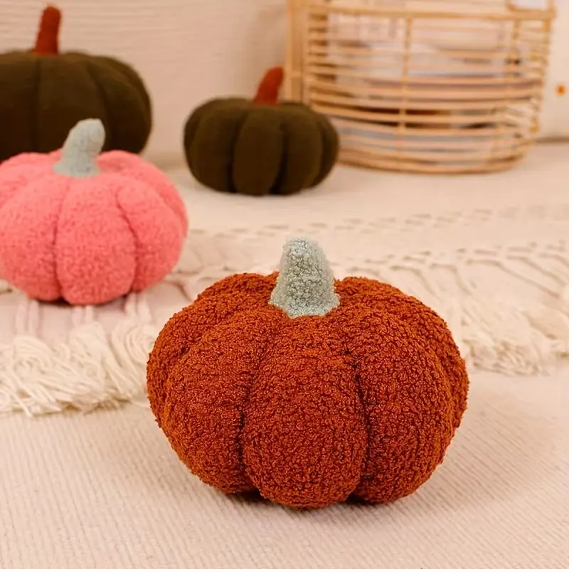 3D fluffy pumpkin plush toys Halloween pumpkin plush decoration Halloween seasonal home decorations birthday Thanksgiving and party gifts Halloween holiday decoration gifts