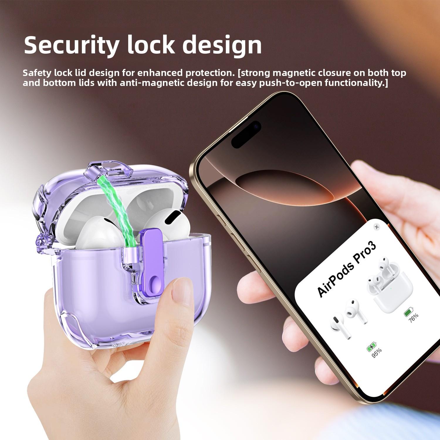 Compatible with Airpodspro3/pro2 Apple protective case, 3rd generation automatic pop-up cover, 4th generation Bluetooth earphone case