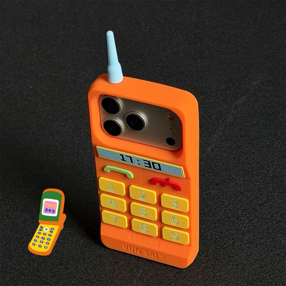 [Broad] ins orange big brother soft silicone three-dimensional application iPhone17promax mobile phone case Cover Apple 16 all-inclusive anti-drop 1543 spoof strange fun toys 15plus gifts