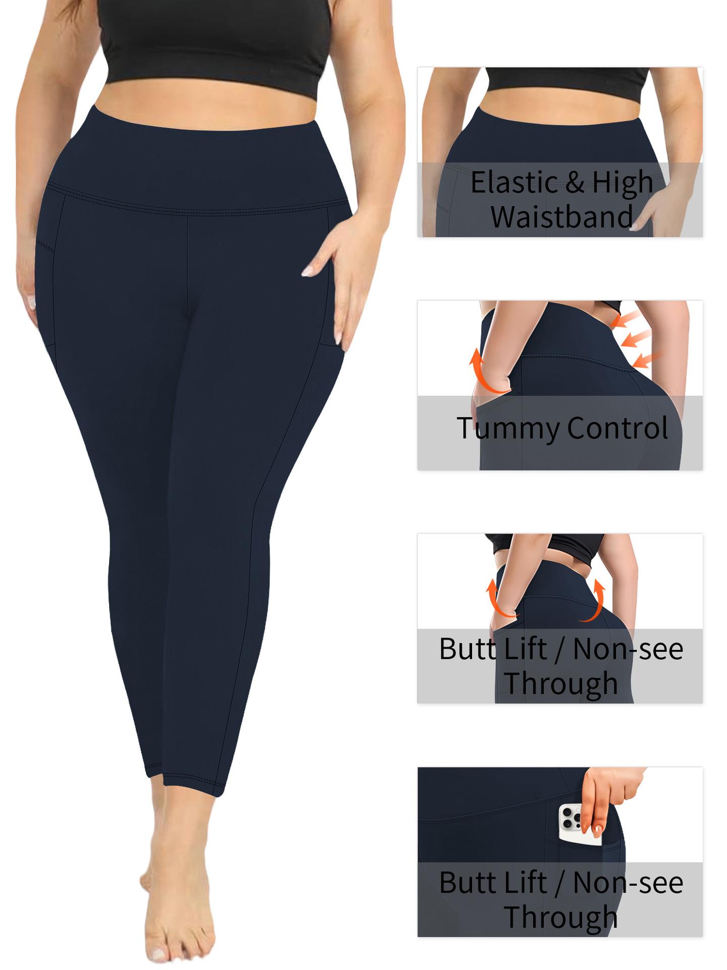 Plus Size High Waist Women's Yoga Pants, 4 Pack Comfortable Sport Slim High Stretch Black Navy Burgundy Grey Yoga Pants Plus Size High Waist Women's Yoga Pants, 4 Pack Comfortable Sport Slim High Stretch Black Navy Burgundy Grey Yoga Pants