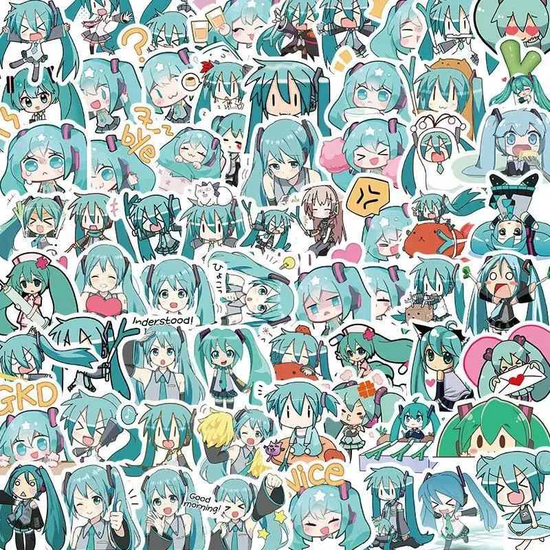 2026 New hot item 65Pcs Hatsune Miku Stickers Pack Waterproof Anime Vocaloid Graffiti Decals For Laptop Water Bottle Luggage Skateboard Gift