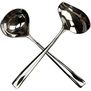 2 Pieces Stainless Steel Small Ladle, Gravy Ladle, 7.3” Sauce Drizzle Spoon with Spout, Small Sauce Spoon for Gravies and Dressings, Silver