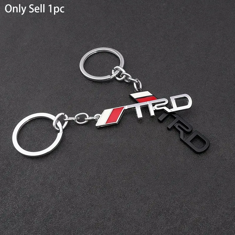 High Quality Car Trd Logo Style Keychain, 3D Metal Key Chain for Toyota Tacoma 4runner Tundra Trd Camry Rav4, Durable Metal Key Chain Rings