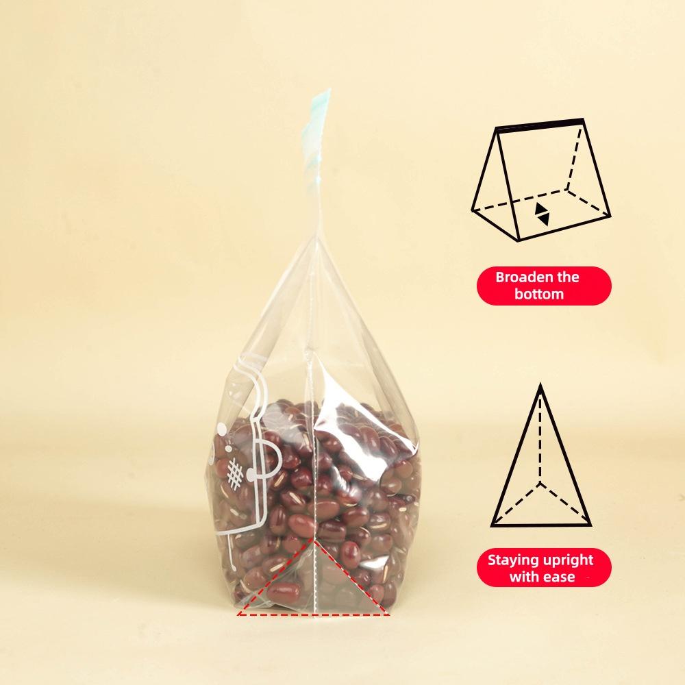 1 box of kitchen standing fresh-keeping freezer bag: food grade PE double ribbed color strip compact bag for refrigerator fresh-keeping/freezing, universal leak proof and moisture-proof, suitable for home people to store and freeze food ingredients